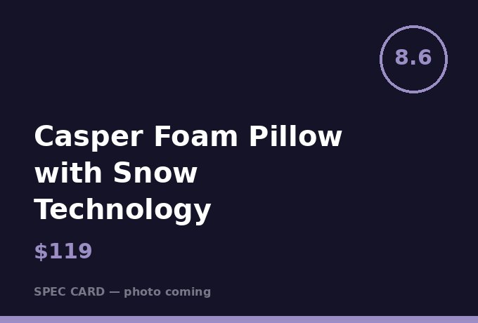Casper Foam Pillow with Snow Technology