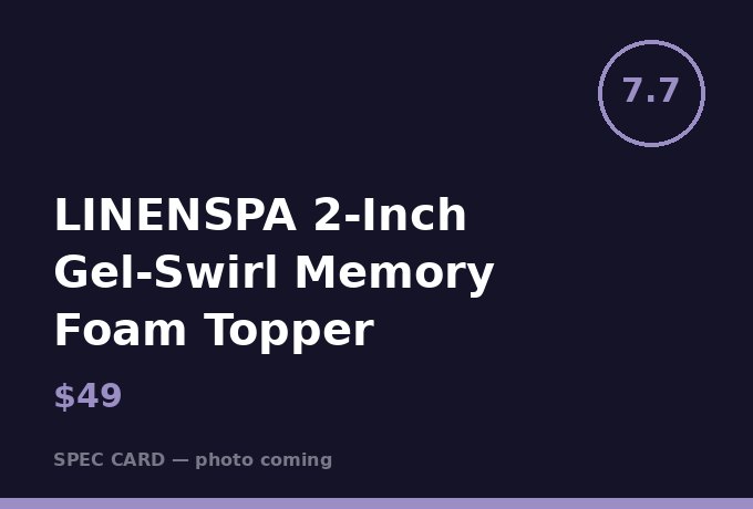 LINENSPA 2-Inch Gel-Swirl Memory Foam Topper