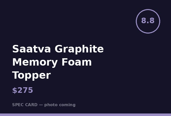 Saatva Graphite Memory Foam Topper